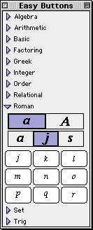 Roman Easy Buttons - Lowercase Characters Set j