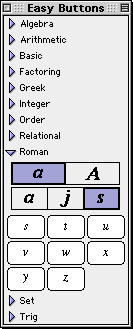 Roman Easy Buttons - Lowercase Characters Set s