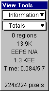 The Information buddy displaying data for the graph view as a whole