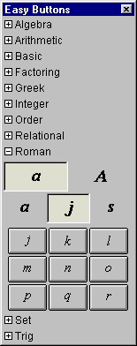 Roman Easy Buttons - Lowercase Characters Set j