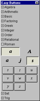 Roman Easy Buttons - Lowercase Characters Set s