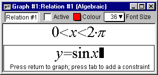An algebraic window with two constraint fields