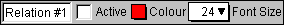 The parameter bar of a structural relation window