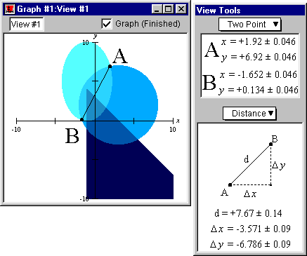 Two points on the graph selected