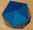 Aluminum icosahedron, painted blue
