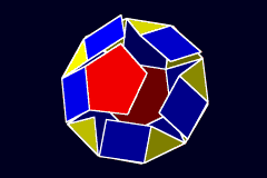 Partially-unfolded polyhedron